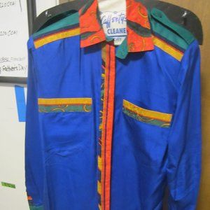 Vintage Cobalt blue/& Jewel Colors Skirt Set SZ 4